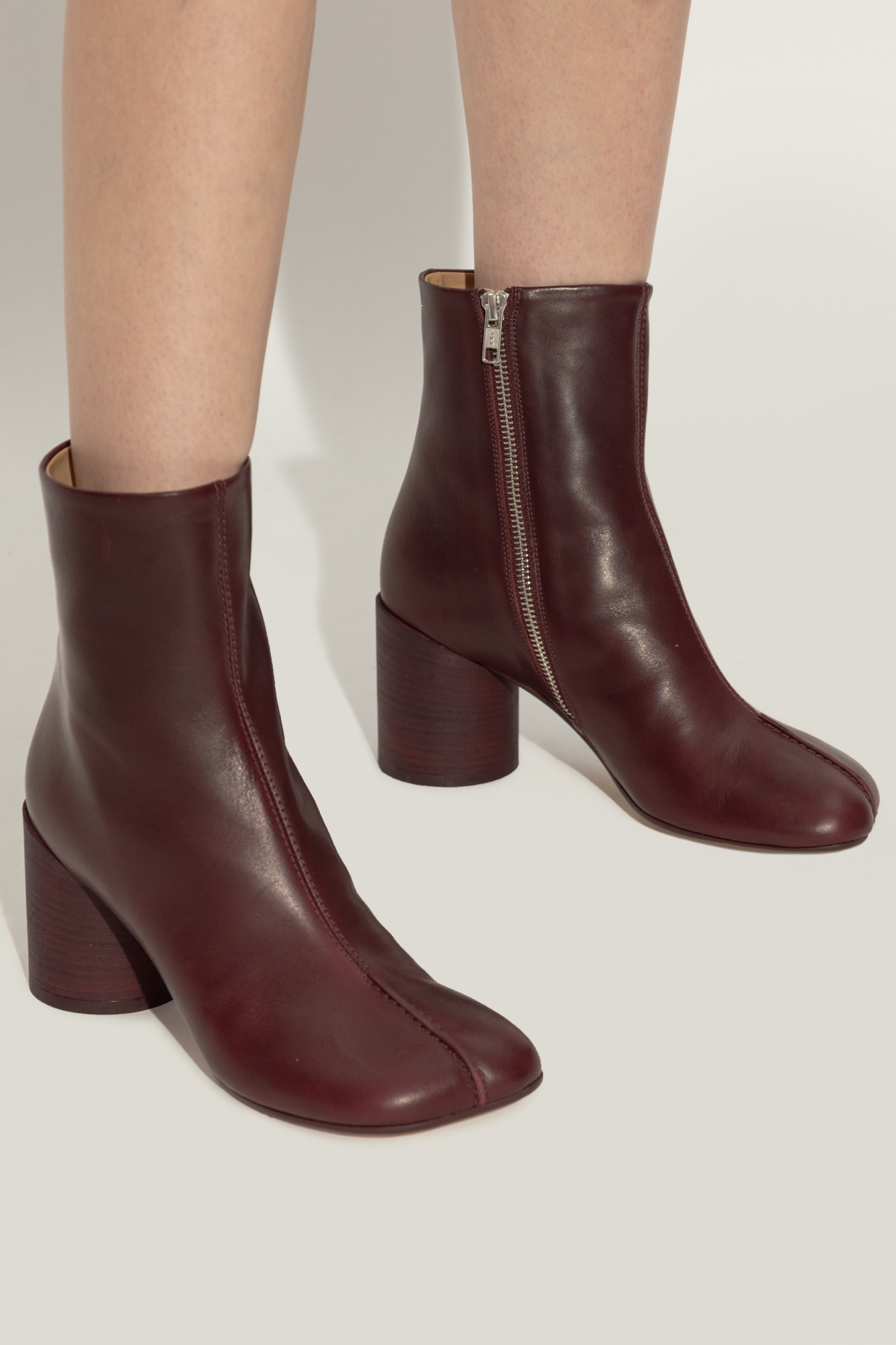 【関税＆送料込み】Mm6 Maison Margiela 'Anatomic' Burgundy MM6 Maison Margiela faux-leather Jacket | Red | FARFETCH